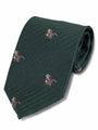 Green Woven Silk Tie with Woodcock Pattern