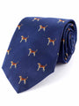 Atkinsons Beagle Woven Silk Tie, Navy