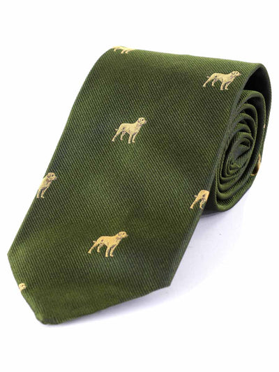 Atkinsons Labrador Woven Silk Tie, Green