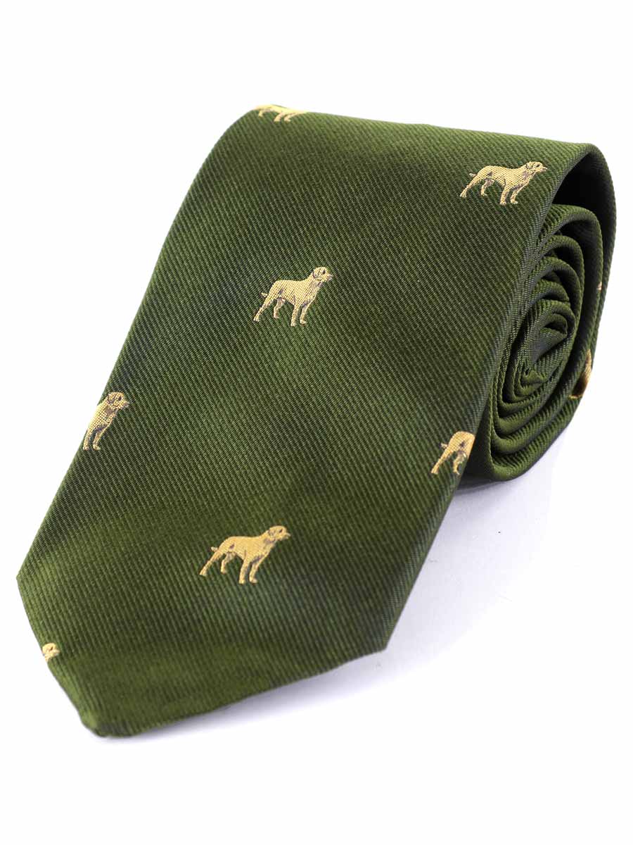 Atkinsons Labrador Woven Silk Tie, Green