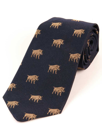 Atkinsons 'Boar' Silk Tie - Navy
