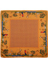 Shooting Scene Silk Pocket Square - Burnt Gold