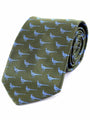 Atkinsons Pheasant Two Tone Woven Silk Tie, Green & Blue