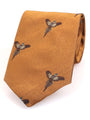 Atkinsons 'Soaring Pheasant' Woven Silk Tie, Cinnamon