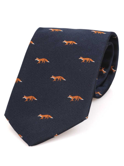 Atkinsons 'Fox' Woven Silk Tie, Navy