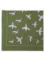 Large Cotton Handkerchiefs with Pheasant Print, Olive