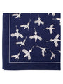 Large Cotton Handkerchiefs with Pheasant Print, Navy