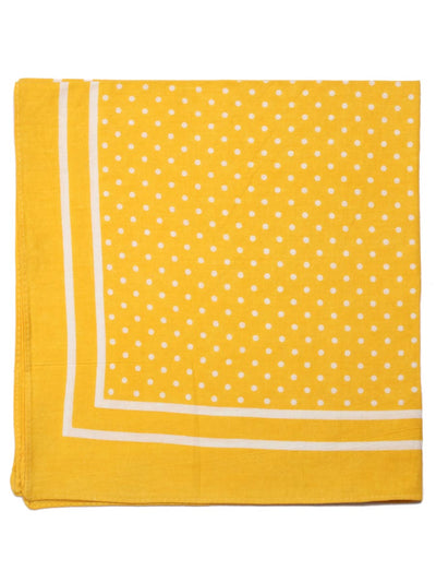 Extra Large Traditional Cotton Spotted Handkerchiefs, Canary with White Spots