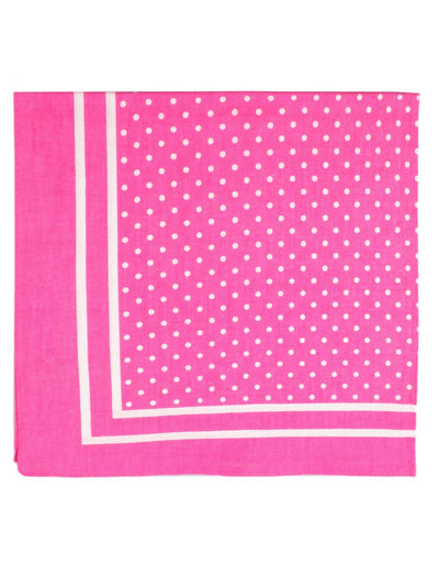 Extra Large Traditional Cotton Spotted Handkerchiefs, Cerise Pink with White Spots