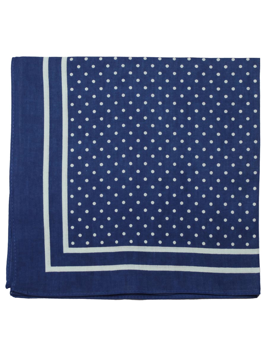 Extra Large Traditional Cotton Spotted Handkerchiefs, Royal with White Spots