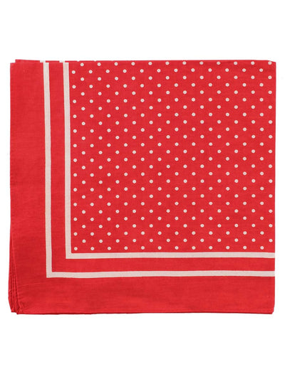 Large Cotton Handkerchief, Red with White Spots