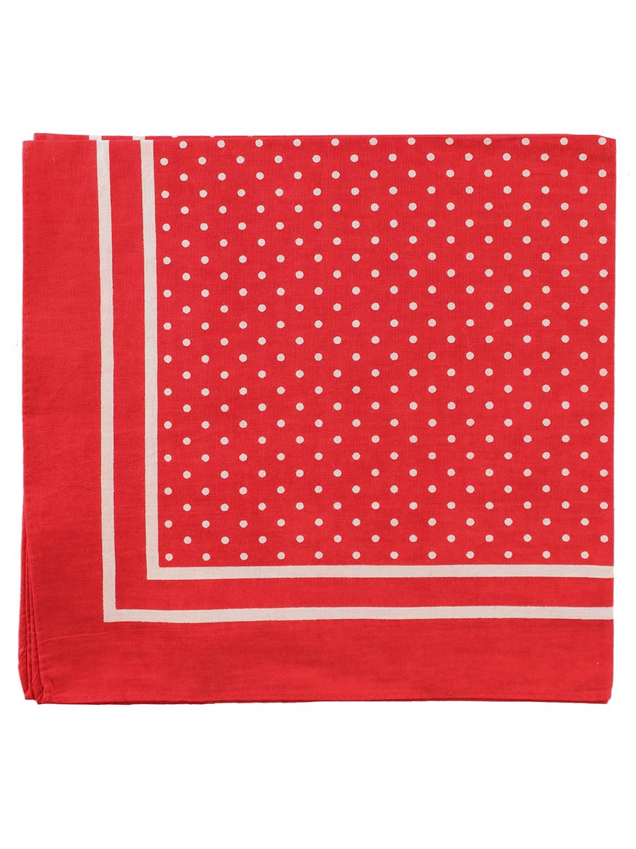 Large Cotton Handkerchief, Red with White Spots