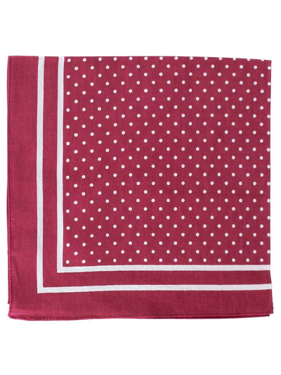 Large Cotton Handkerchief, Wine with White Spots