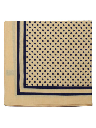 Extra Large Traditional Spotty Handkerchief, Cream with Navy Spots