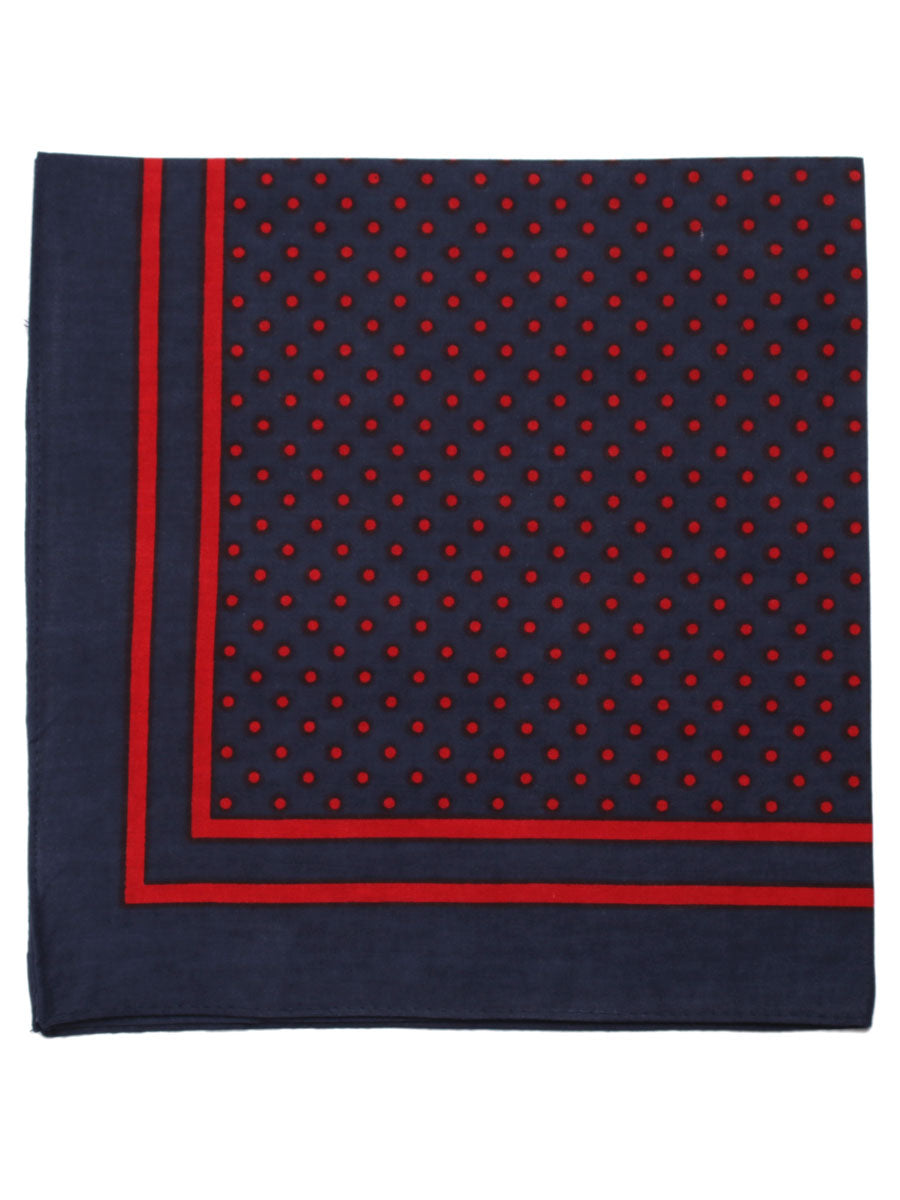 Extra Large Traditional Spotty Handkerchief, Navy with Red Spots