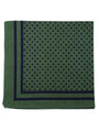 Extra Large Traditional Spotty Handkerchief, Olive with Navy Spots