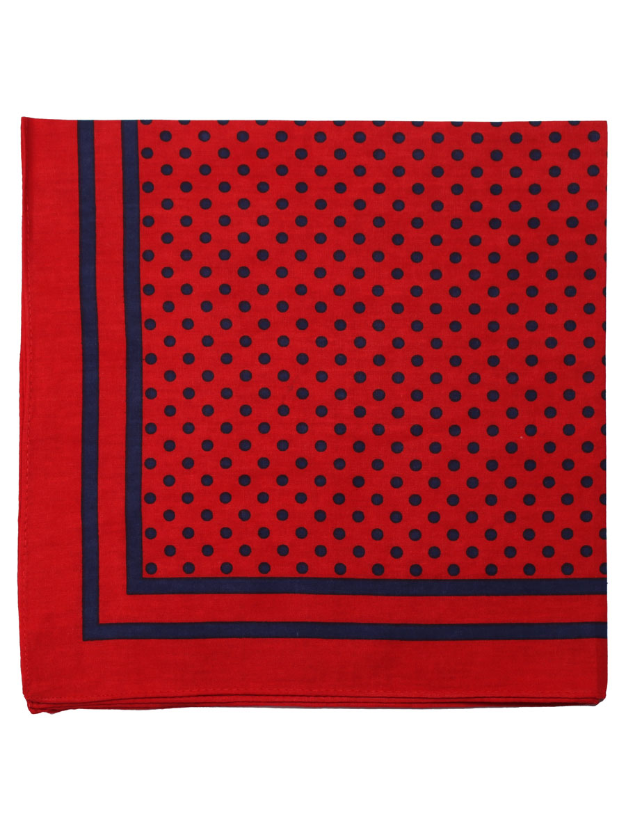 Extra Large Traditional Spotty Handkerchief, Red with Navy Spots