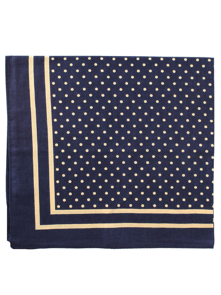 Large Cotton Handkerchief, Navy with Cream Spot
