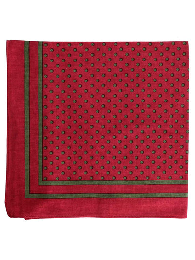 Large Cotton Handkerchief, Wine with Olive Spots