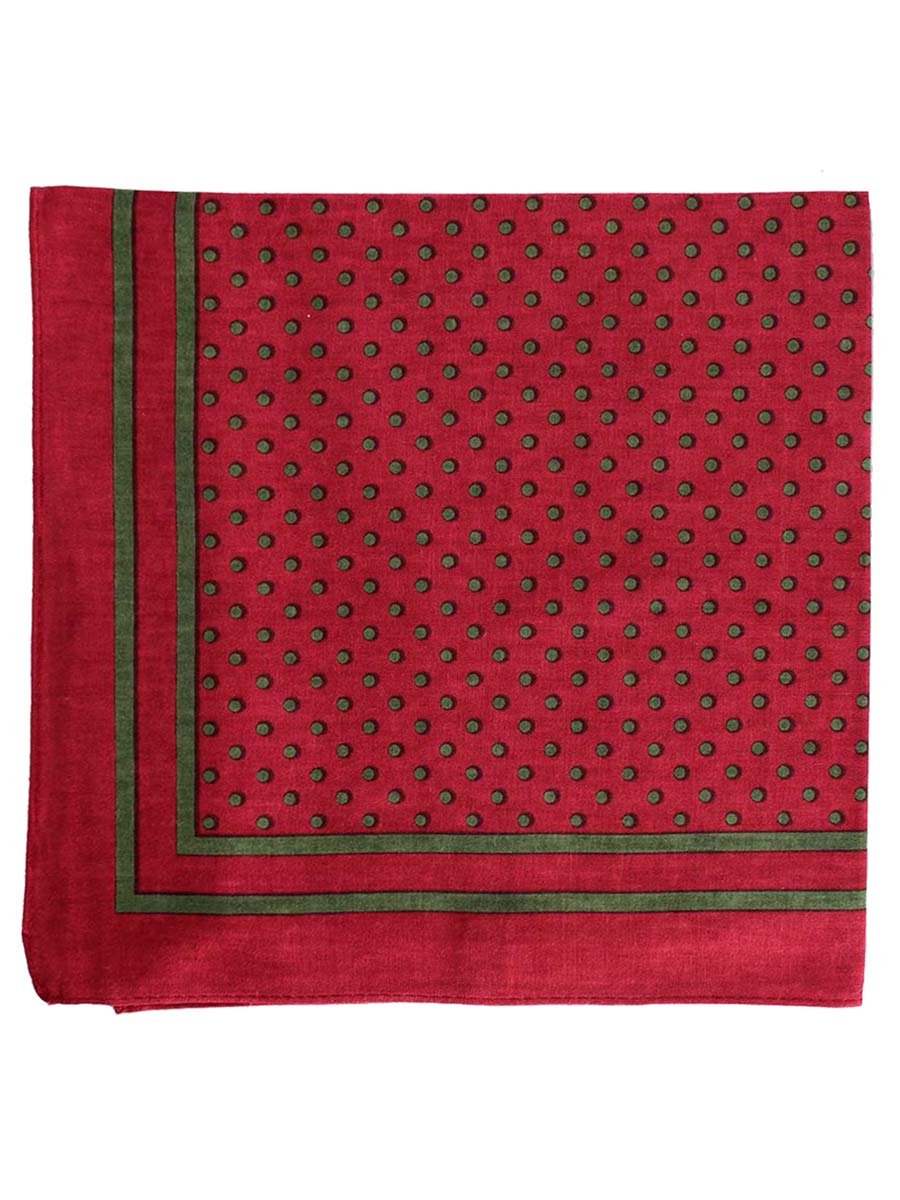 Large Cotton Handkerchief, Wine with Olive Spots