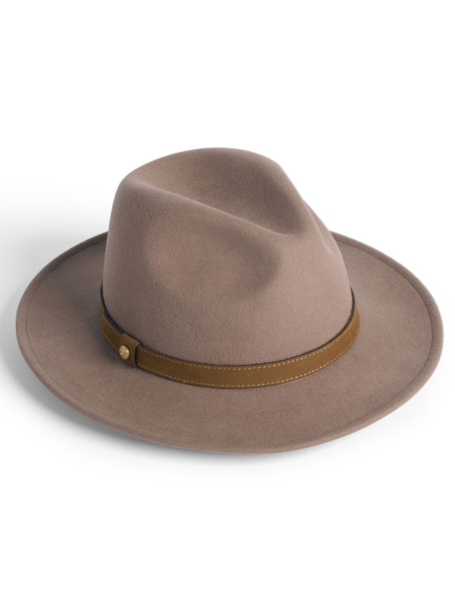 Women's Wool Felt Fedora, Putty