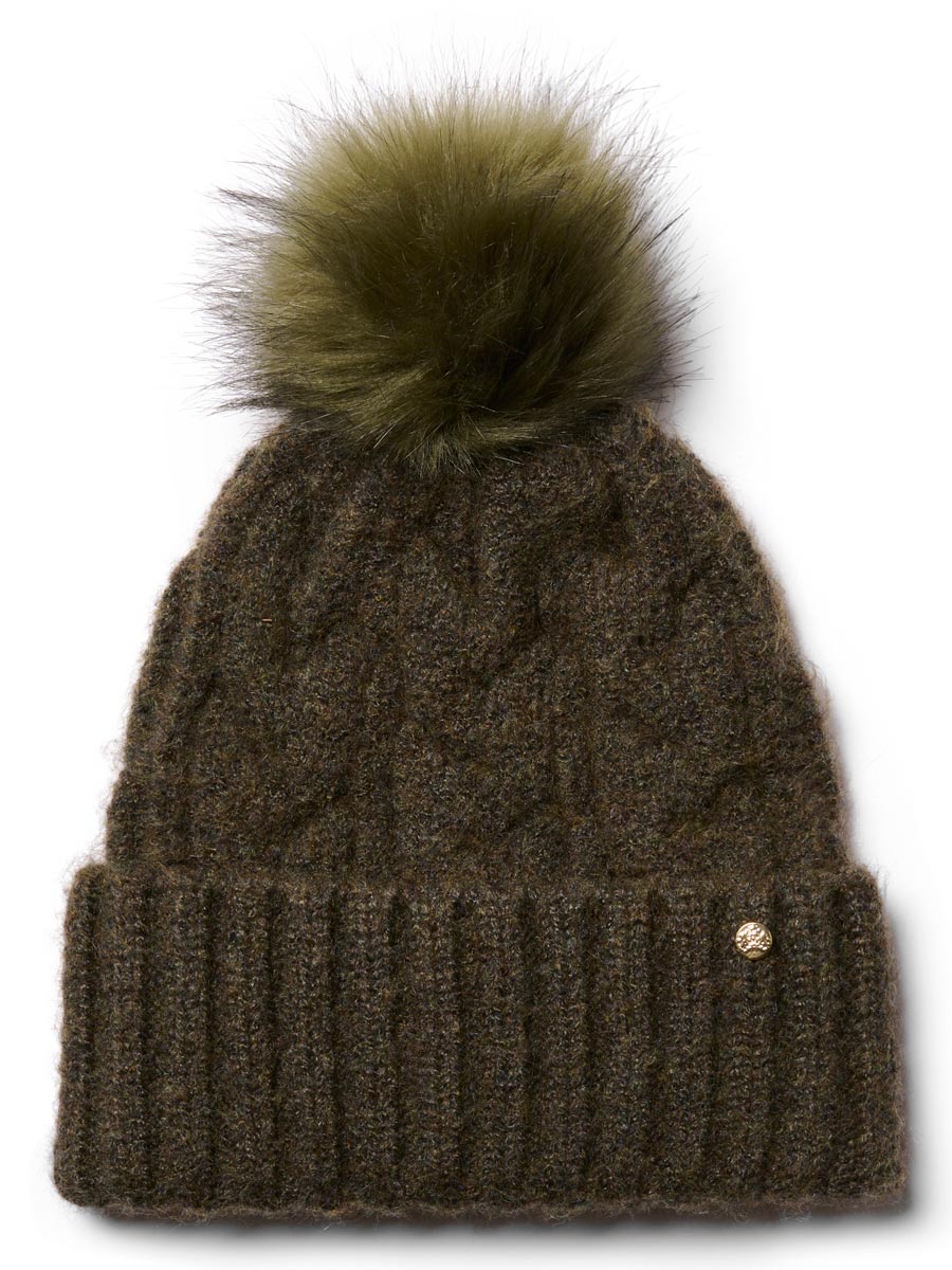 Failsworth Amelia Women's Knitted Beanie Hat, Moss