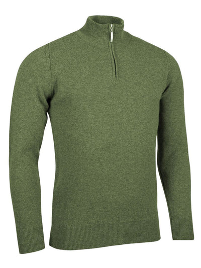 Glenmuir 1891 Coll Mens Zip Lambswool Sweater, Landscape Marl