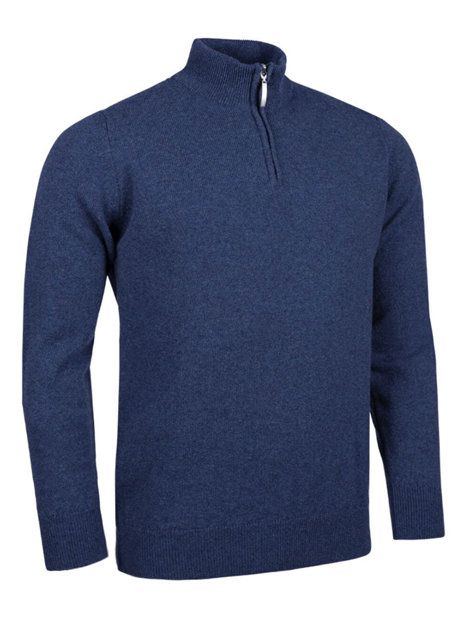 Glenmuir 1891 Coll Mens Zip Lambswool Sweater, Rhapsody Marl