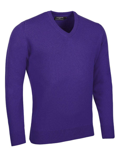 Glenmuir 1891 Lomond V Neck Lambswool Sweater, Violet