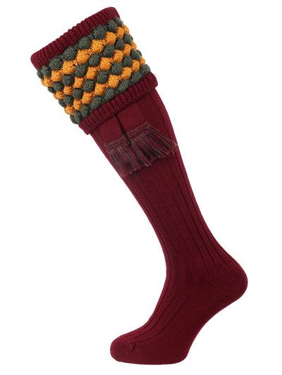 The Angus Shooting Sock, Burgundy