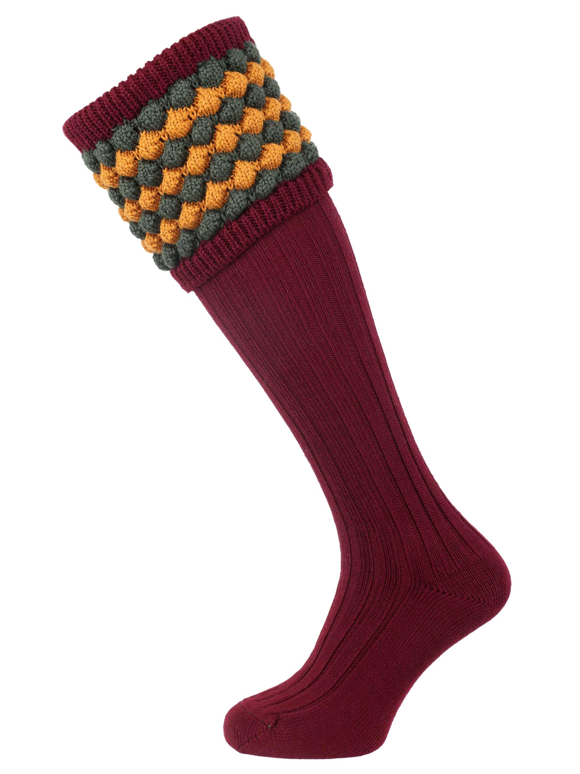 The Angus Shooting Sock, Burgundy