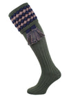 The Angus Shooting Sock, Spruce with Navy & Bison