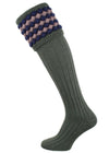 The Angus Shooting Sock, Spruce with Navy & Bison