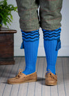 The Lady Grafton Shooting Sock - Azure - Medium