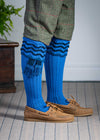 The Lady Grafton Shooting Sock - Azure - Medium