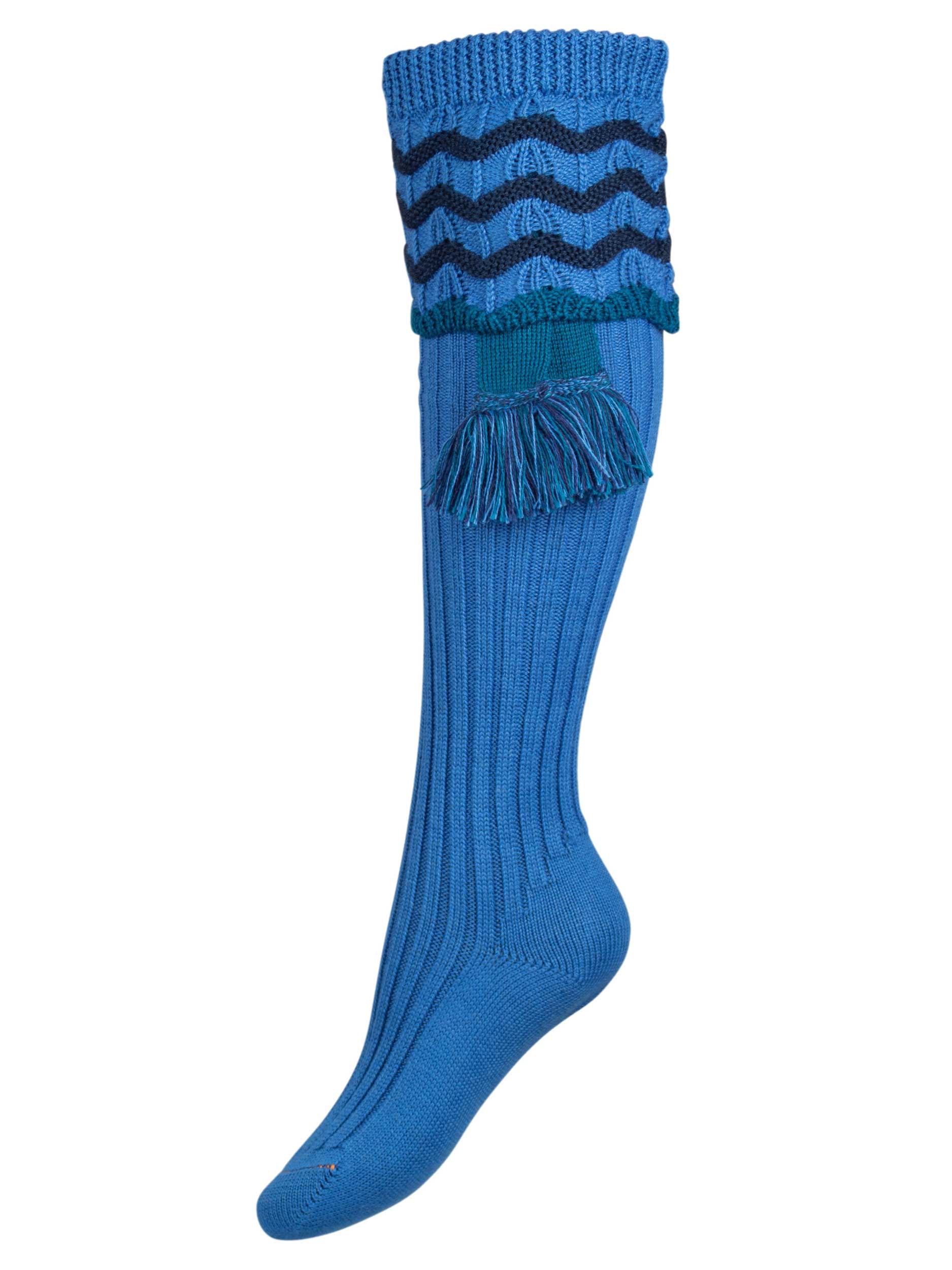 The Lady Grafton Shooting Sock - Azure - Medium