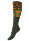 The Lady Grafton Shooting Sock with Garter - Spruce