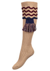 The Lady Grafton Shooting Sock with Garter, Toasted Almond
