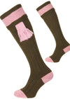 The Byron Shooting Sock, Olive & Pink