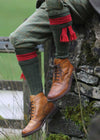 The Byron Shooting Sock - Olive & Ruby