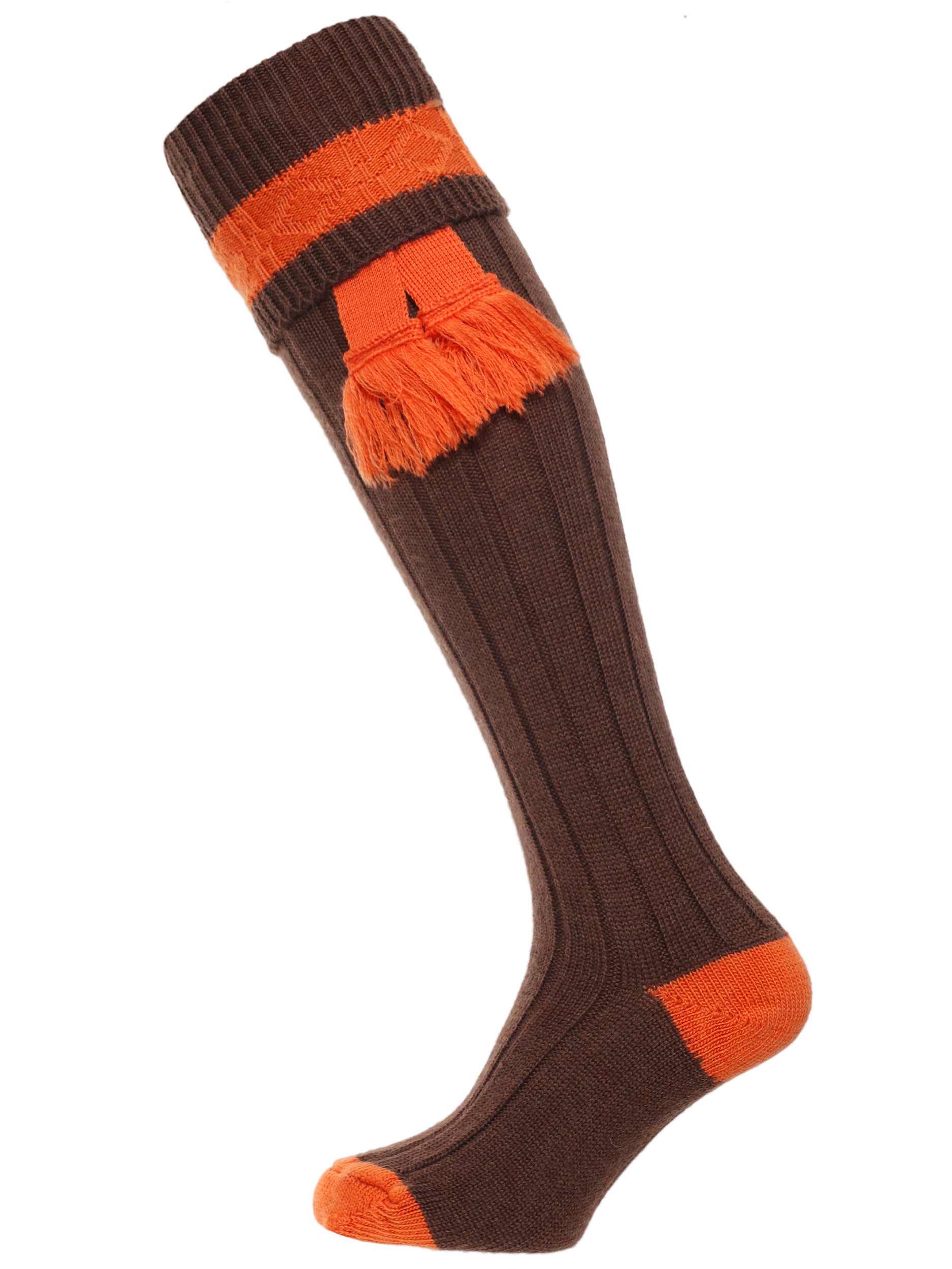 The Byron Wool Shooting Sock - Pecan & Spice