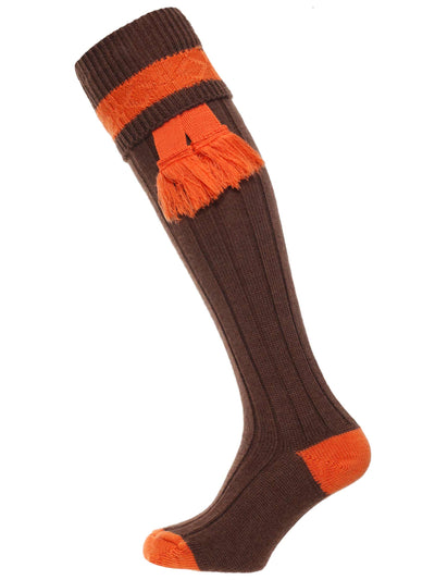 The Byron Wool Shooting Sock - Pecan & Spice
