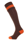 The Byron Wool Shooting Sock - Pecan & Spice