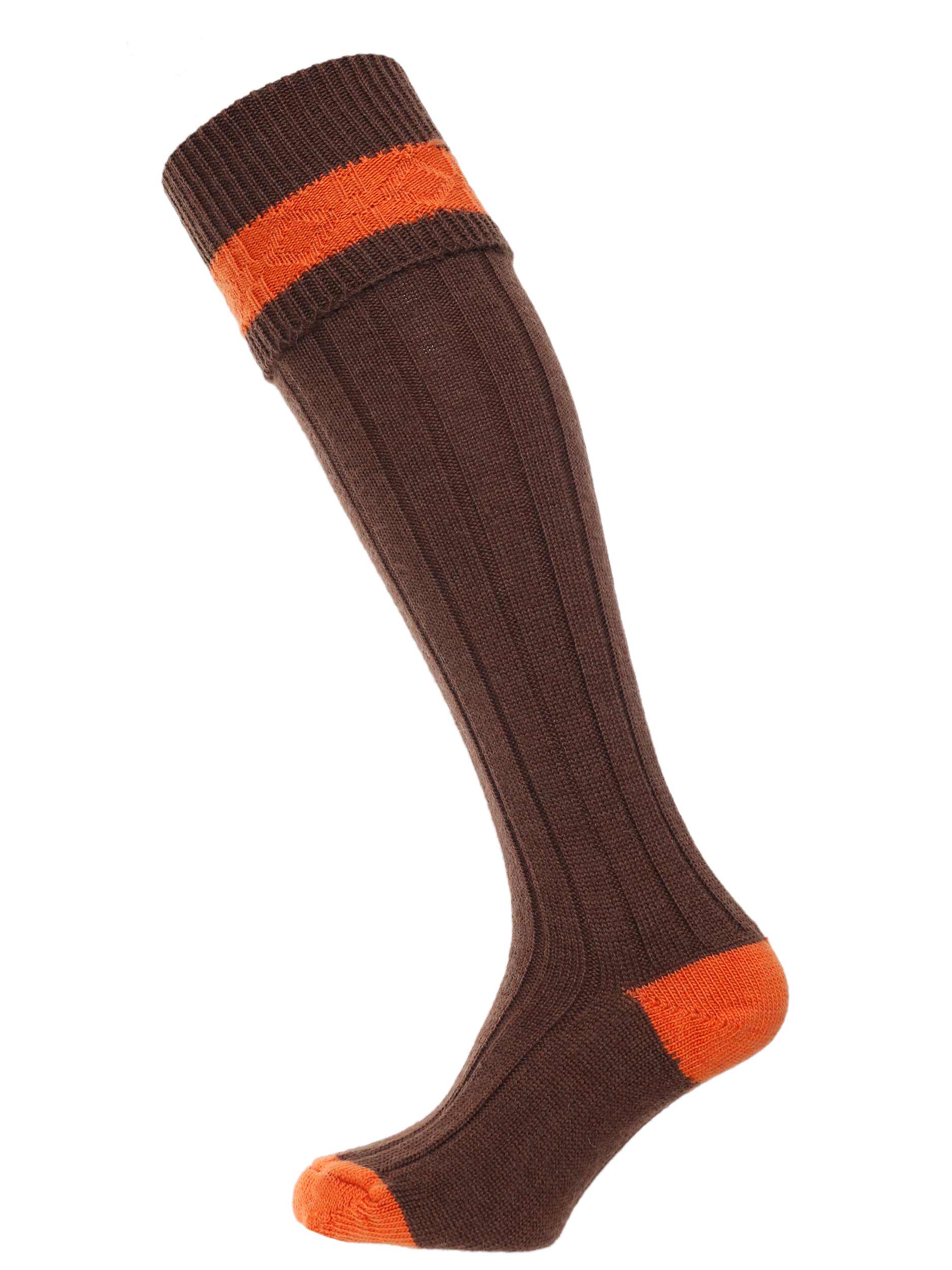 The Byron Wool Shooting Sock - Pecan & Spice