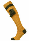 The Byron Shooting Sock, Gold with Green band