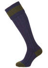 The Byron Wool Shooting Sock, Sapphire & Olive