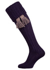The Harris Cable Shooting Sock, Aubergine