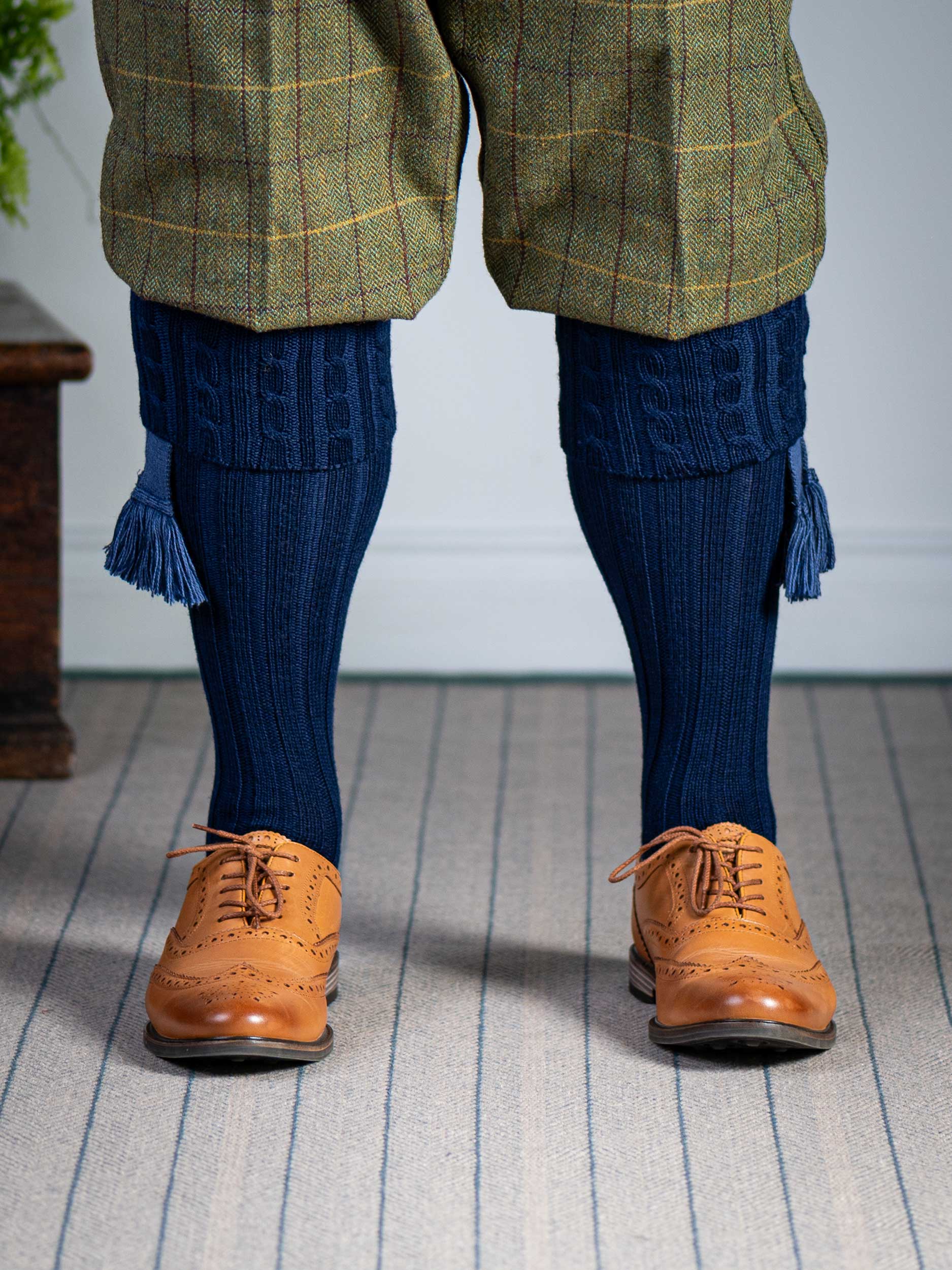 The Harris Cable Shooting Stocking - Navy