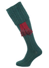 The Harris Cable Shooting Sock, Forest Green