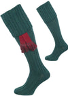 The Harris Cable Shooting Sock, Forest Green